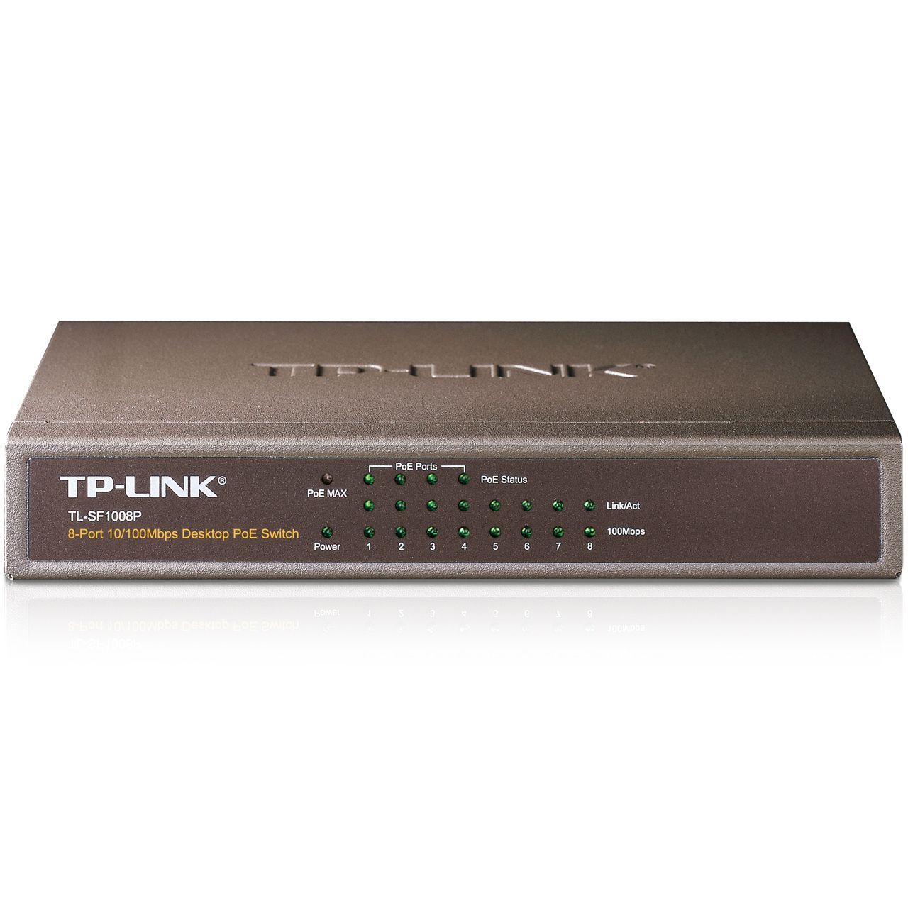 SWITCH PoE TP-LINK  8 porturi 10/100Mbps (4 PoE), IEEE 802.3af, carcasa metalica 