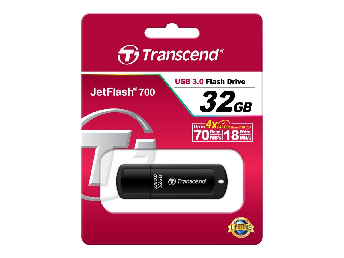 TRANSCEND TS32GJF700 Transcend - stick USB JF700 32GB USB3, viteza 70/30MBs, negru_1